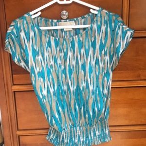 Michael Kors multi colored short sleeve blouse